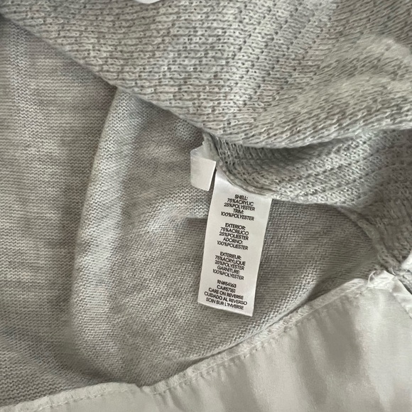 Calving Klein Women’s Layered Look Knit Sweater Size Medium Color Grey/White - Picture 6 of 8